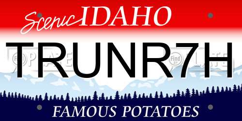 TRUNR7H Idaho License Plate