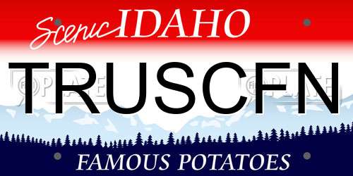 TRUSCFN Idaho License Plate