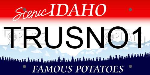 TRUSNO1 Idaho License Plate