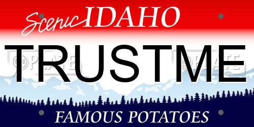 TRUSTME Idaho License Plate