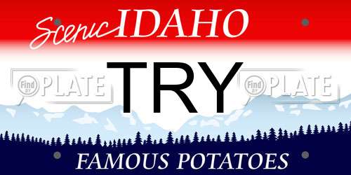 TRY Idaho License Plate