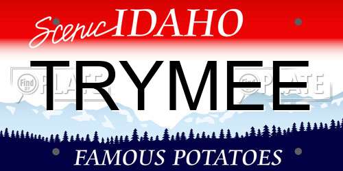 TRYMEE Idaho License Plate