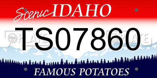TS07860 Idaho License Plate