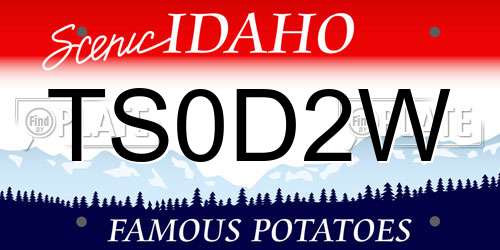 TS0D2W Idaho License Plate