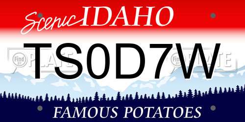 TS0D7W Idaho License Plate
