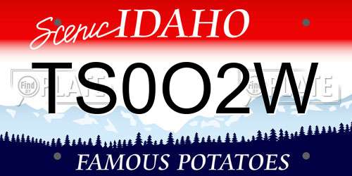TS0O2W Idaho License Plate
