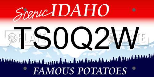 TS0Q2W Idaho License Plate