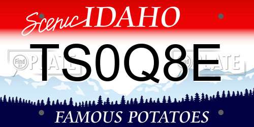 TS0Q8E Idaho License Plate