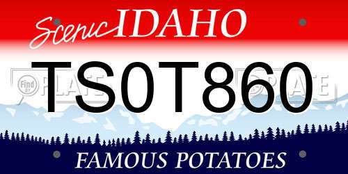 TS0T860 Idaho License Plate