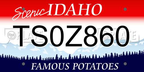 TS0Z860 Idaho License Plate