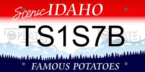 TS1S7B Idaho License Plate