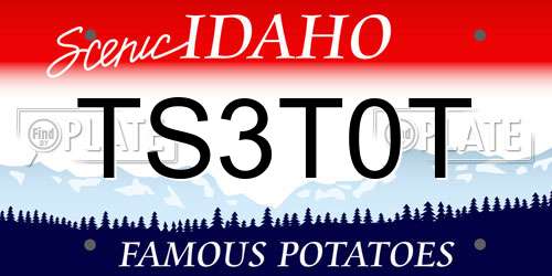 TS3T0T Idaho License Plate