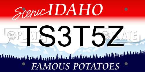 TS3T5Z Idaho License Plate
