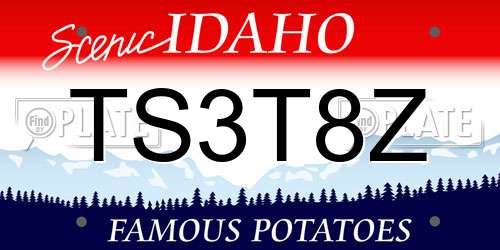 TS3T8Z Idaho License Plate