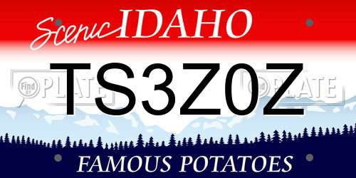 TS3Z0Z Idaho License Plate