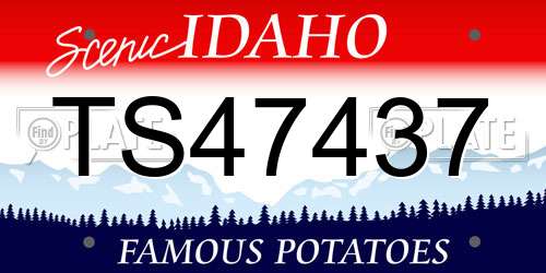 TS47437 Idaho License Plate