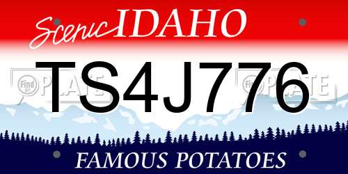 TS4J776 Idaho License Plate