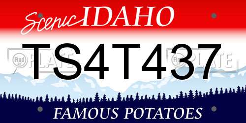 TS4T437 Idaho License Plate