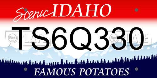 TS6Q330 Idaho License Plate