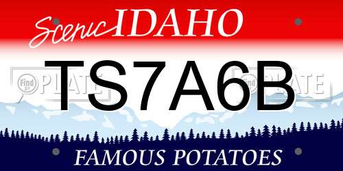 TS7A6B Idaho License Plate