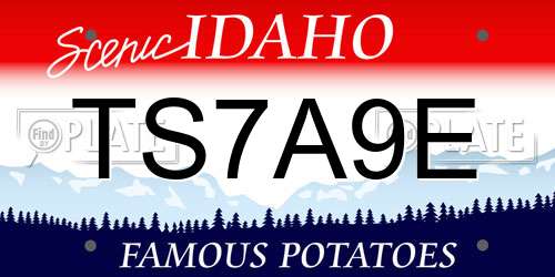 TS7A9E Idaho License Plate
