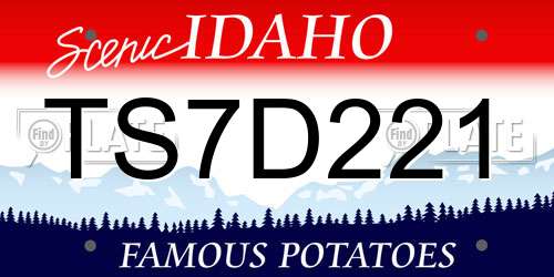 TS7D221 Idaho License Plate