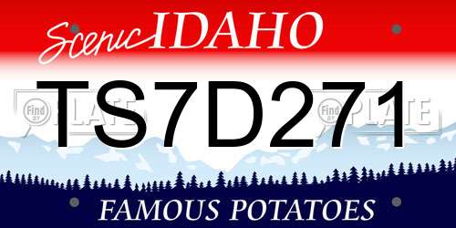 TS7D271 Idaho License Plate