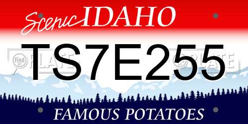 TS7E255 Idaho License Plate