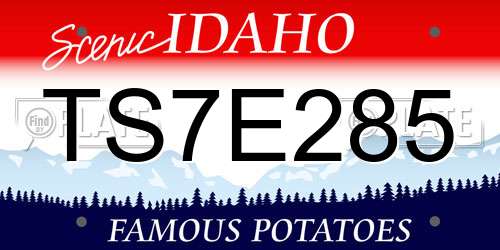 TS7E285 Idaho License Plate