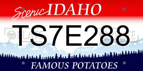 TS7E288 Idaho License Plate