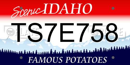 TS7E758 Idaho License Plate