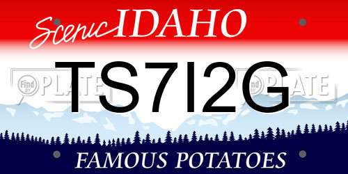 TS7I2G Idaho License Plate