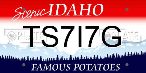 TS7I7G Idaho License Plate