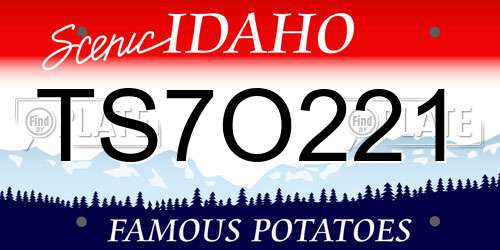 TS7O221 Idaho License Plate