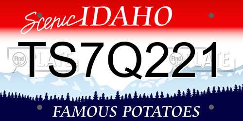 TS7Q221 Idaho License Plate