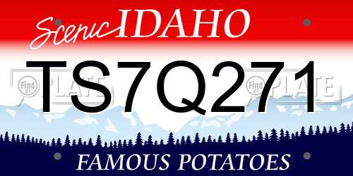 TS7Q271 Idaho License Plate