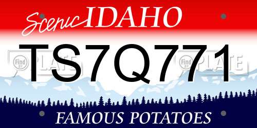 TS7Q771 Idaho License Plate