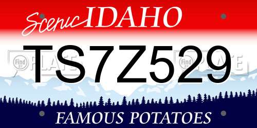 TS7Z529 Idaho License Plate