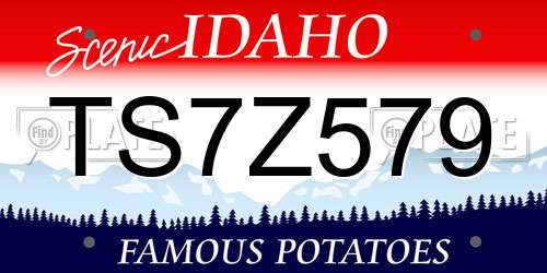 TS7Z579 Idaho License Plate