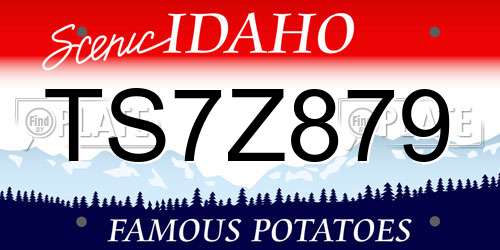 TS7Z879 Idaho License Plate