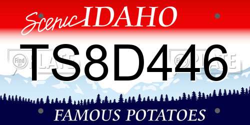 TS8D446 Idaho License Plate