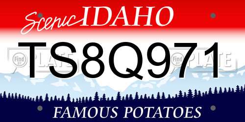 TS8Q971 Idaho License Plate