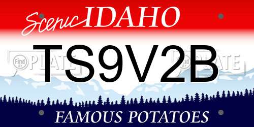 TS9V2B Idaho License Plate