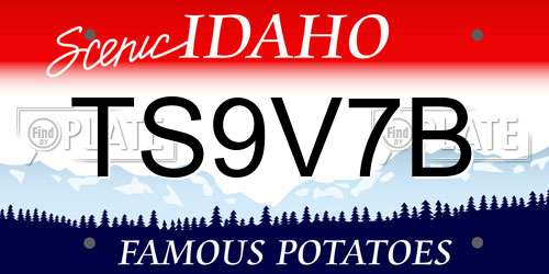 TS9V7B Idaho License Plate