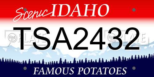 TSA2432 Idaho License Plate