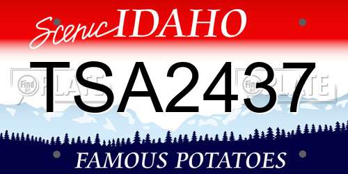 TSA2437 Idaho License Plate