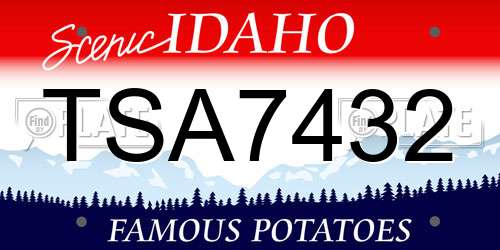 TSA7432 Idaho License Plate