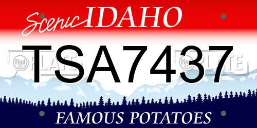 TSA7437 Idaho License Plate