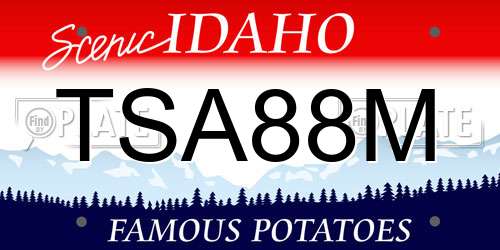 TSA88M Idaho License Plate