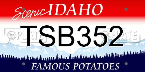 TSB352 Idaho License Plate
